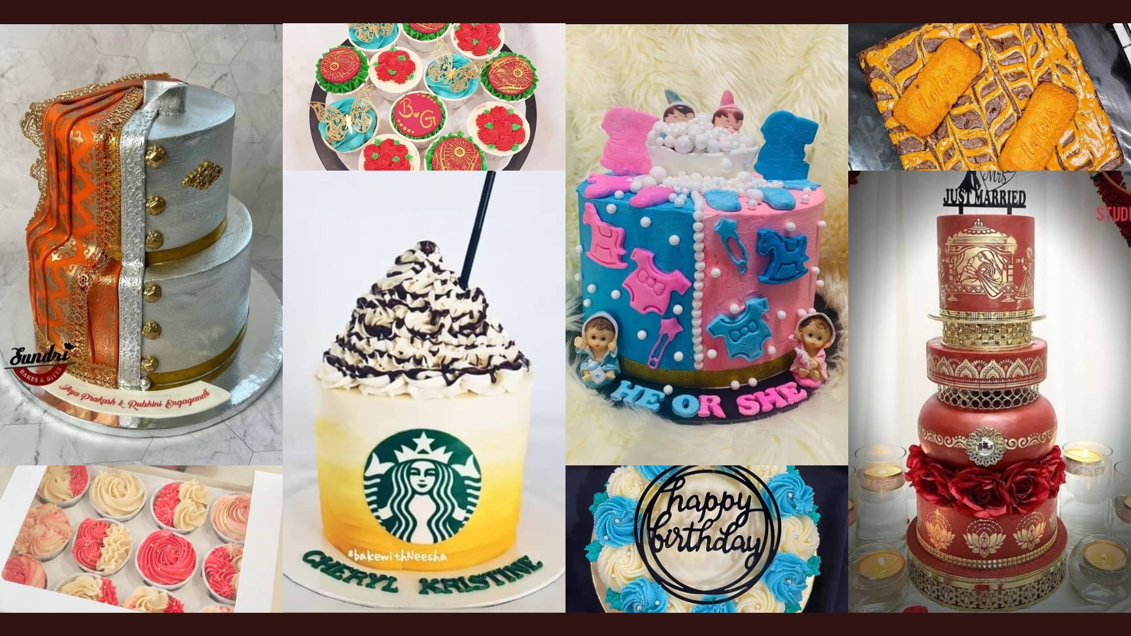 Image credit: make it sweet by krysha, sundri bakes n bites, bake with neesha, nayas homemade cakes, confetti n cream, malati bakes, blow my cakes instagram