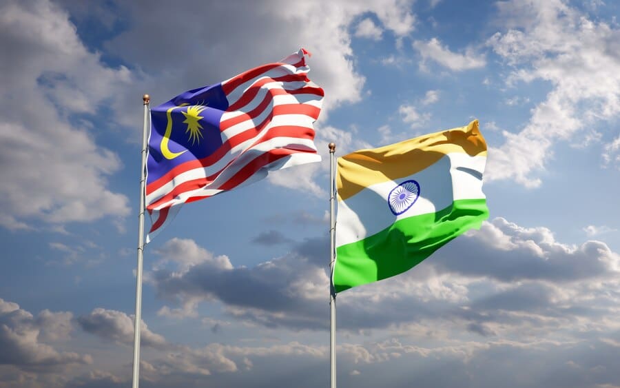 beautiful national state flags malaysia india together 337817 2716